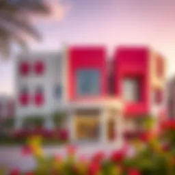 Exterior view of an affordable Indian school in Dubai showcasing its vibrant architecture