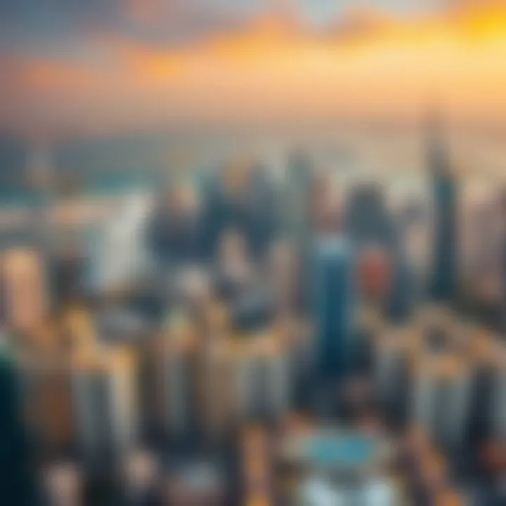 Transforming Dubai's Skyline Aerial view of Dubai's skyline featuring Al Azizi projects