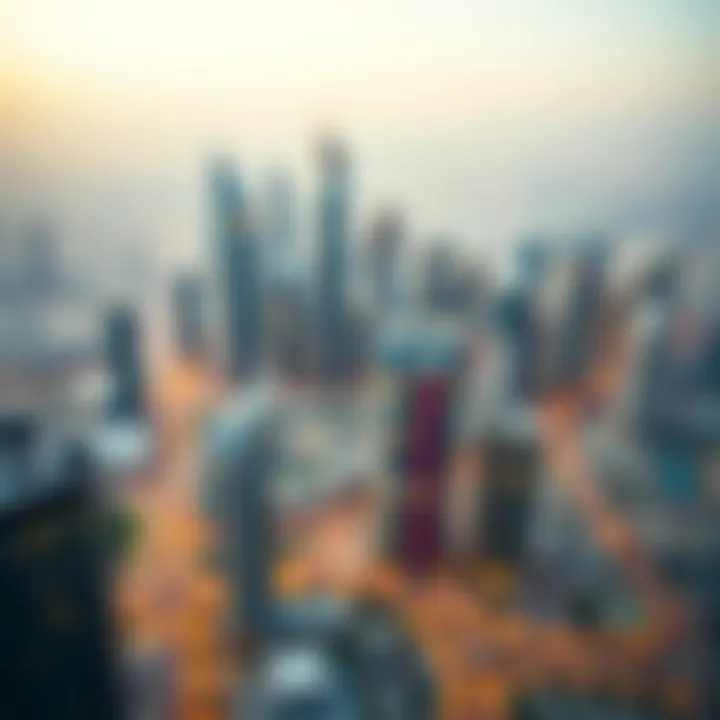 Panoramic view of Dubai skyline from Al Habtoor Business Tower