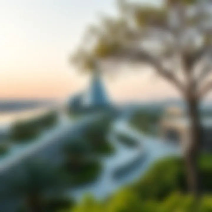 Panoramic view illustrating the integration of nature and urban life