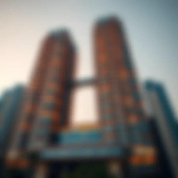 Architectural Marvel of Al Naeem Twin Towers Architectural details of Al Naeem Twin Towers showcasing modern design