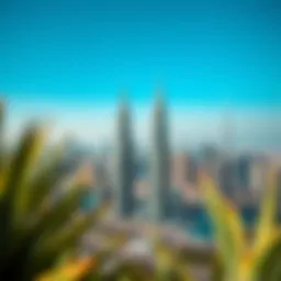 Stunning view of Al Naeem Twin Towers against the Dubai skyline