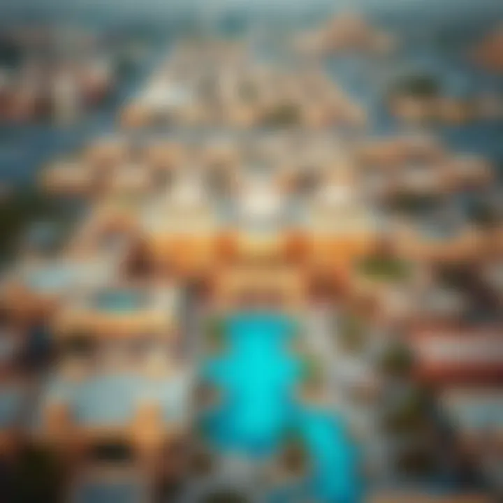 Aerial view of Al Quoz 4 showcasing its unique architecture