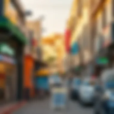 Vibrant street scene in Al Quoz 4 highlighting local businesses