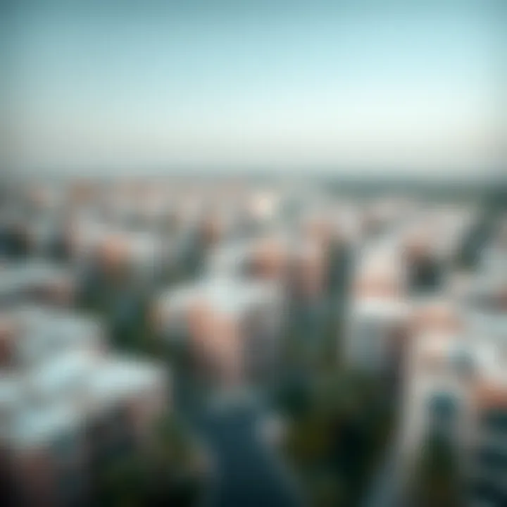 Aerial shot of Al Qusais 1 highlighting residential developments