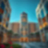 Stunning architectural view of Al Raha Gardens Plaza showcasing modern design elements