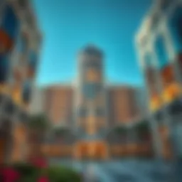 Stunning architectural view of Al Raha Gardens Plaza showcasing modern design elements