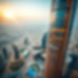 Aerial view of Al Shatha Tower showcasing its modern architecture