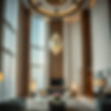 Interior design elements of Al Shatha Tower highlighting luxury aesthetics