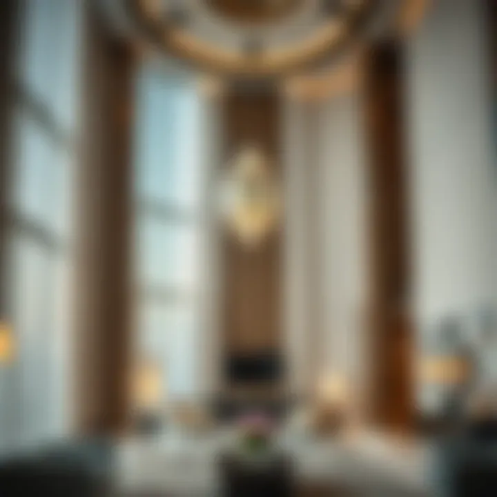 Interior design elements of Al Shatha Tower highlighting luxury aesthetics