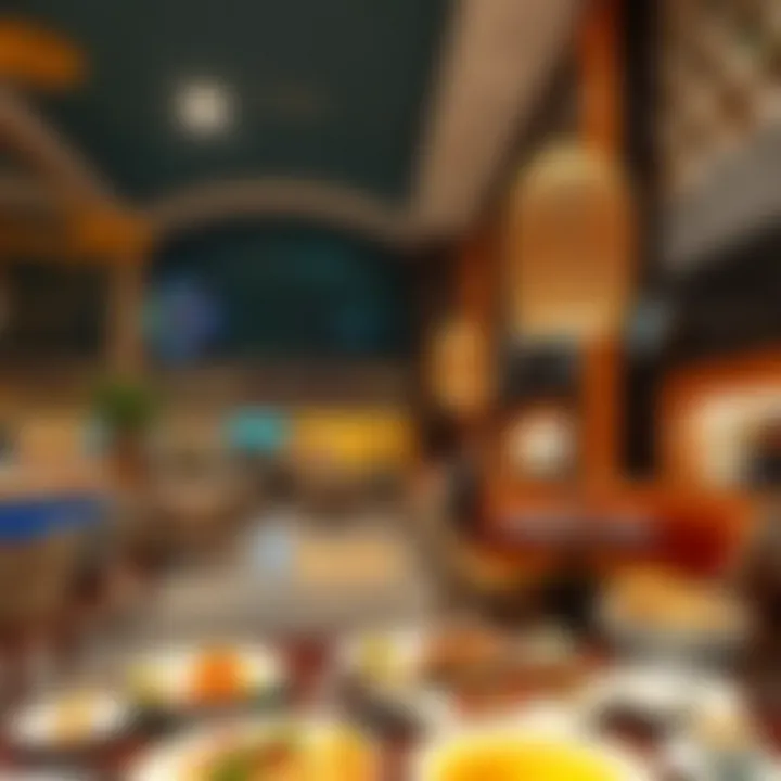 Exquisite dining area with various culinary choices at Aldar Yas Mall