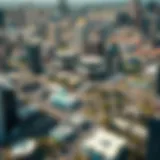 Aerial view of Motor City showcasing residential and commercial developments