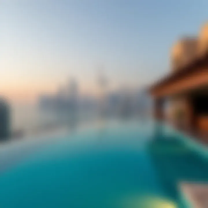 Infinity pool overlooking the Palm Jumeirah skyline
