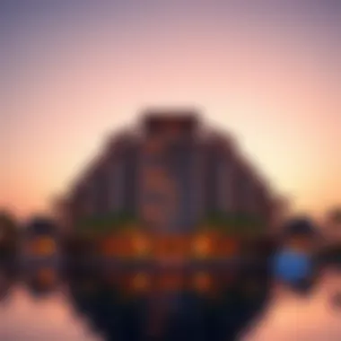 Stunning view of Anantara Residence Palm Jumeirah at sunset