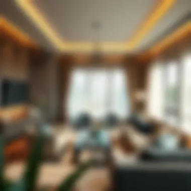 Spacious living room layout in Binghatti Heights