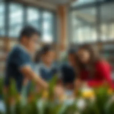 Students participating in a collaborative project