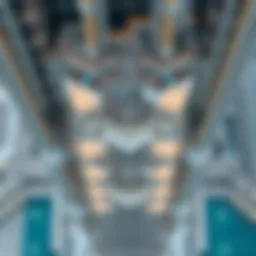 Bird's eye view of Burj Khalifa floor plans showcasing distinct levels