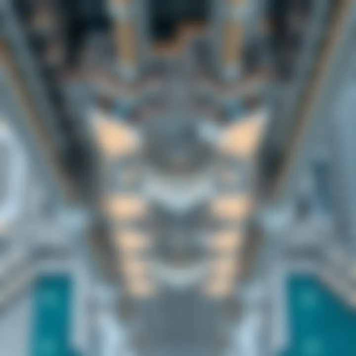 Bird's eye view of Burj Khalifa floor plans showcasing distinct levels