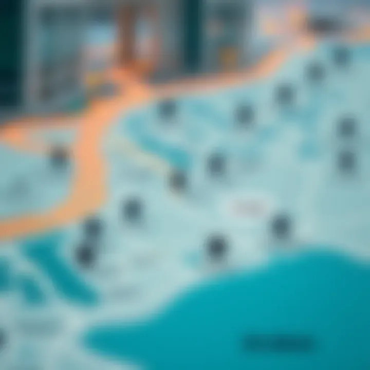 Map of Dubai highlighting key neighborhoods and their rental values