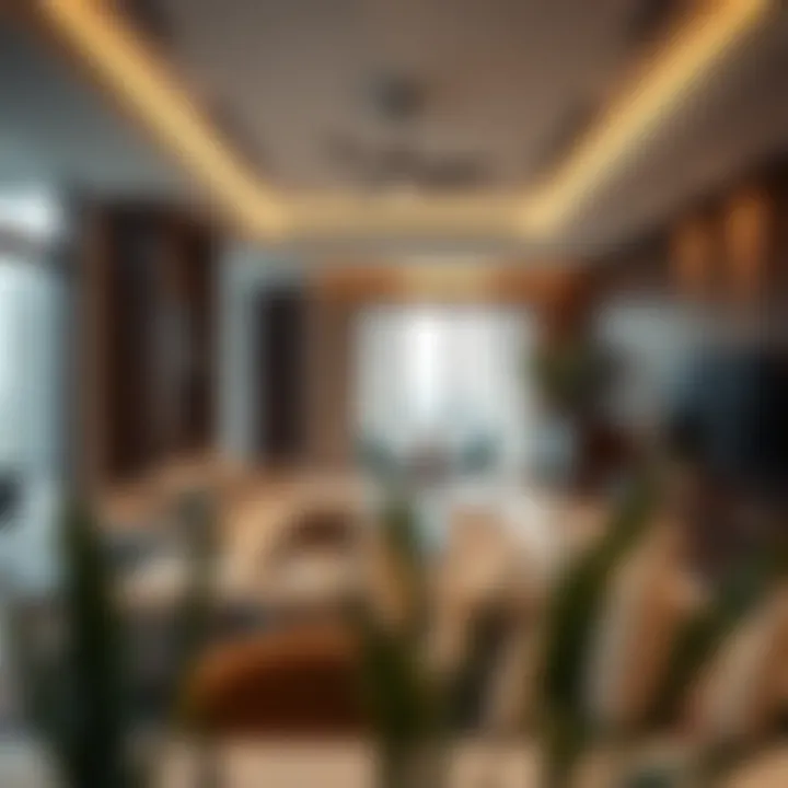 Interior of a modern Dubai apartment showcasing amenities