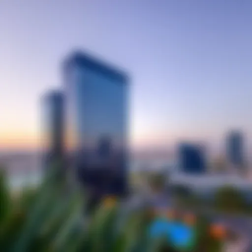 Panoramic view of Damac Executive Bay Tower B showcasing its modern architecture