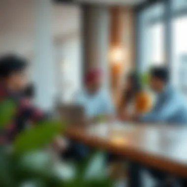 Collaboration in Real Estate Development Collaborative workspace with diverse professionals brainstorming