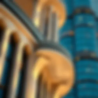 Detailed Architectural Features of Creek Harbour Tower Architectural close-up of Creek Harbour Tower's unique design elements