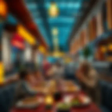 Family enjoying a meal at one of the restaurants in Dalma Mall