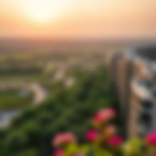 Panoramic view of Damac Hills 2 showcasing lush greenery and modern architecture