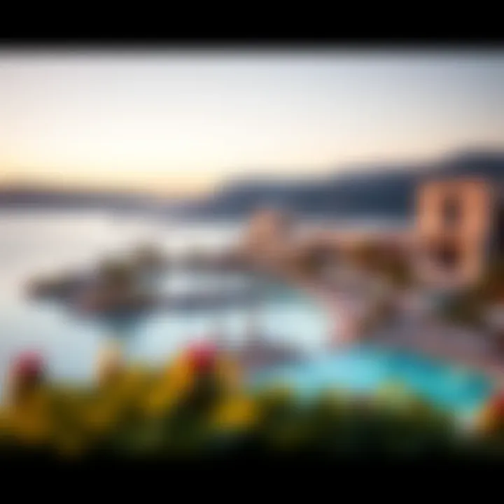 Panoramic view of Damac Lagoons Ibiza emphasizing its scenic waterfront and lush landscapes.