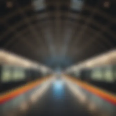 Spacious Interior of Dubai Festival City Metro Station Interior design of Dubai Festival City Metro Station highlighting spaciousness and modern features
