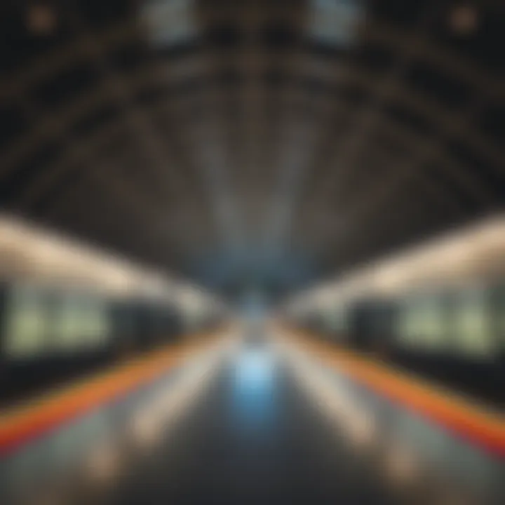 Spacious Interior of Dubai Festival City Metro Station Interior design of Dubai Festival City Metro Station highlighting spaciousness and modern features