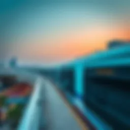 Aerial view of the Dubai Metro showcasing its sleek architecture