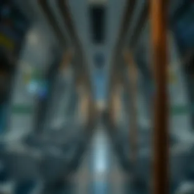 Interior of a Dubai Metro train highlighting modern design