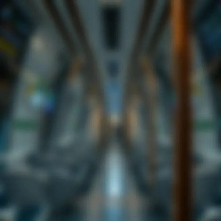 Interior of a Dubai Metro train highlighting modern design
