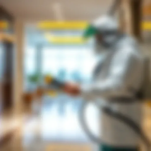 Professional pest control technician in action