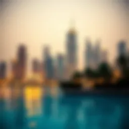 Golden skyline of Dubai