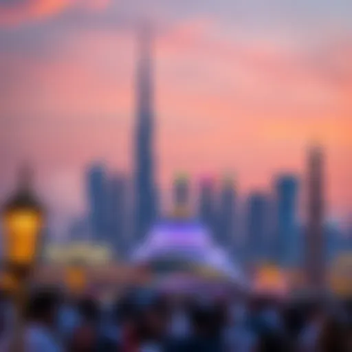 Eid Al-Fitr Festivities Against Dubai's Iconic Skyline Vibrant celebrations marking Eid Al-Fitr in Dubai's skyline