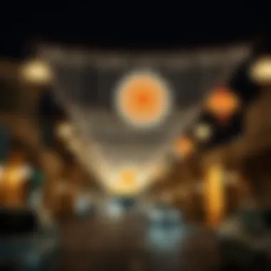 Stunning Street Decorations for Eid Al-Fitr in Dubai Traditional decorations illuminating a Dubai street during Eid