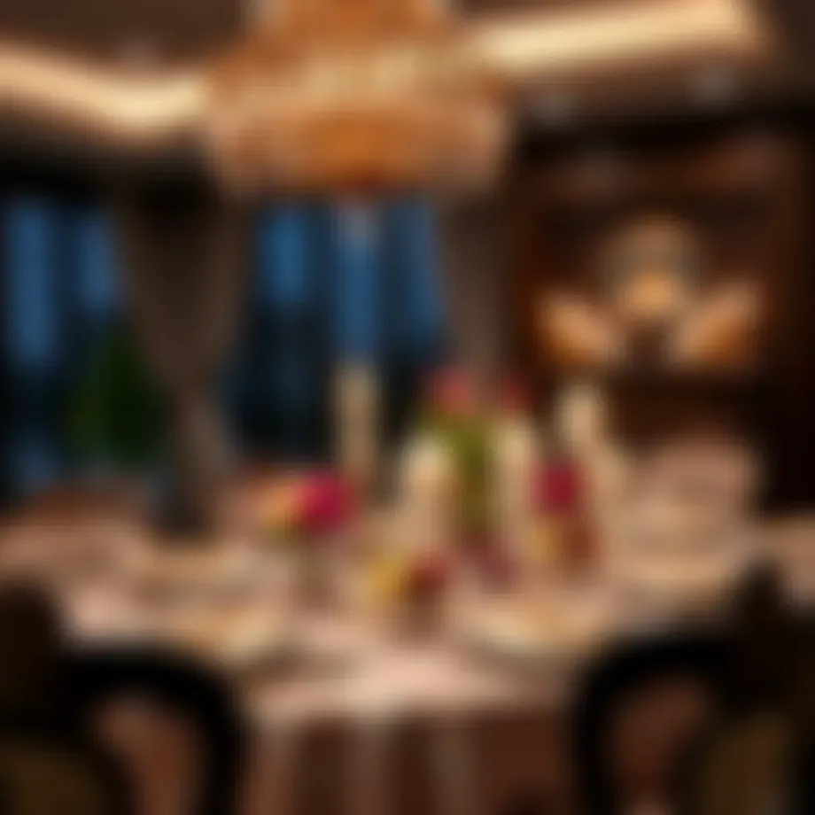 Elegant Eid table setting with ornate decorations and traditional elements