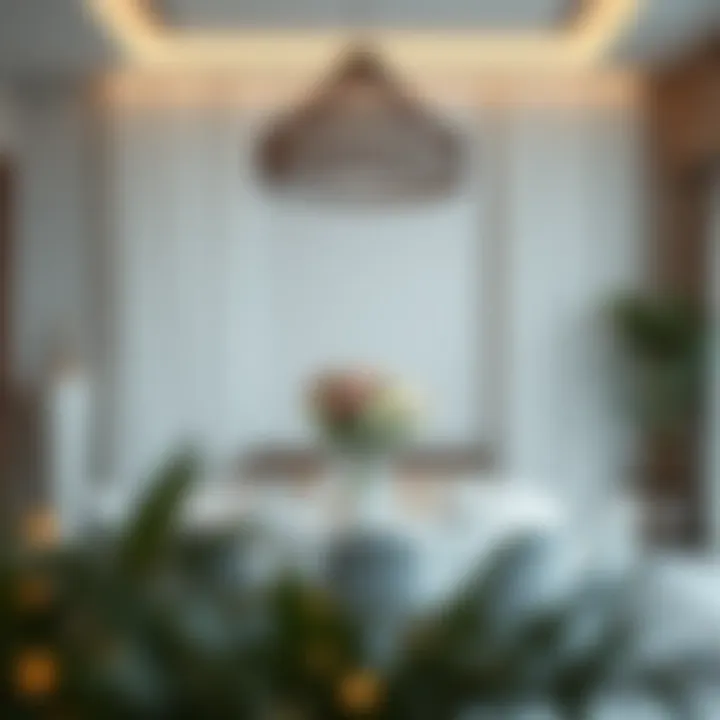 Minimalistic Eid decor with subtle elegance and soft lighting
