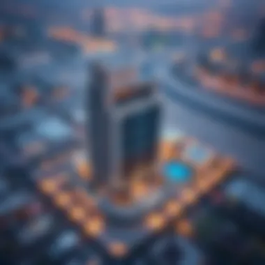 Aerial view highlighting the strategic location of Emaar Business Park Building 4