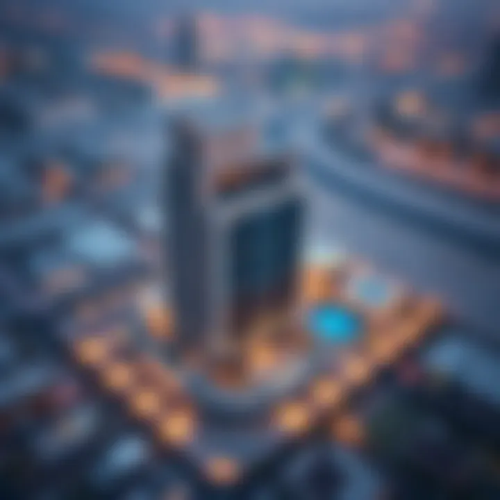 Aerial view highlighting the strategic location of Emaar Business Park Building 4