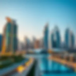 Skyline of Dubai featuring Emaar developments