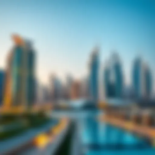 Skyline of Dubai featuring Emaar developments