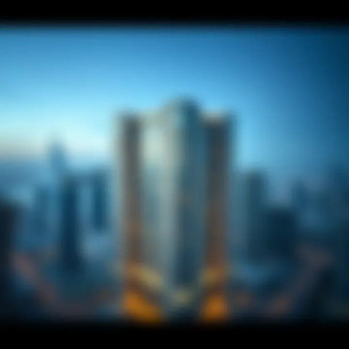 Aerial view of Emaar Square Building Six showcasing its unique architectural design