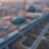 Aerial view of Etihad Rail construction site showcasing advanced infrastructure development