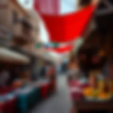 Vibrant Community Market in Dubai's Affordable Neighborhood Vibrant community market in an affordable Dubai neighborhood highlighting local culture.