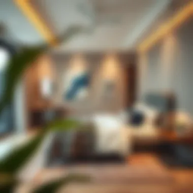 Cozy bedroom in a rental flat showcasing modern design