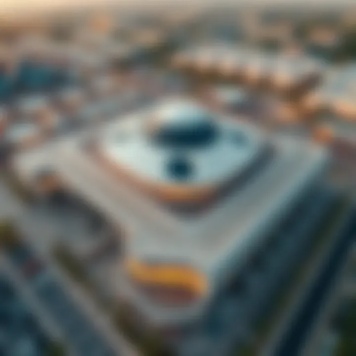 Aerial view of Ain Dubai with parking facilities